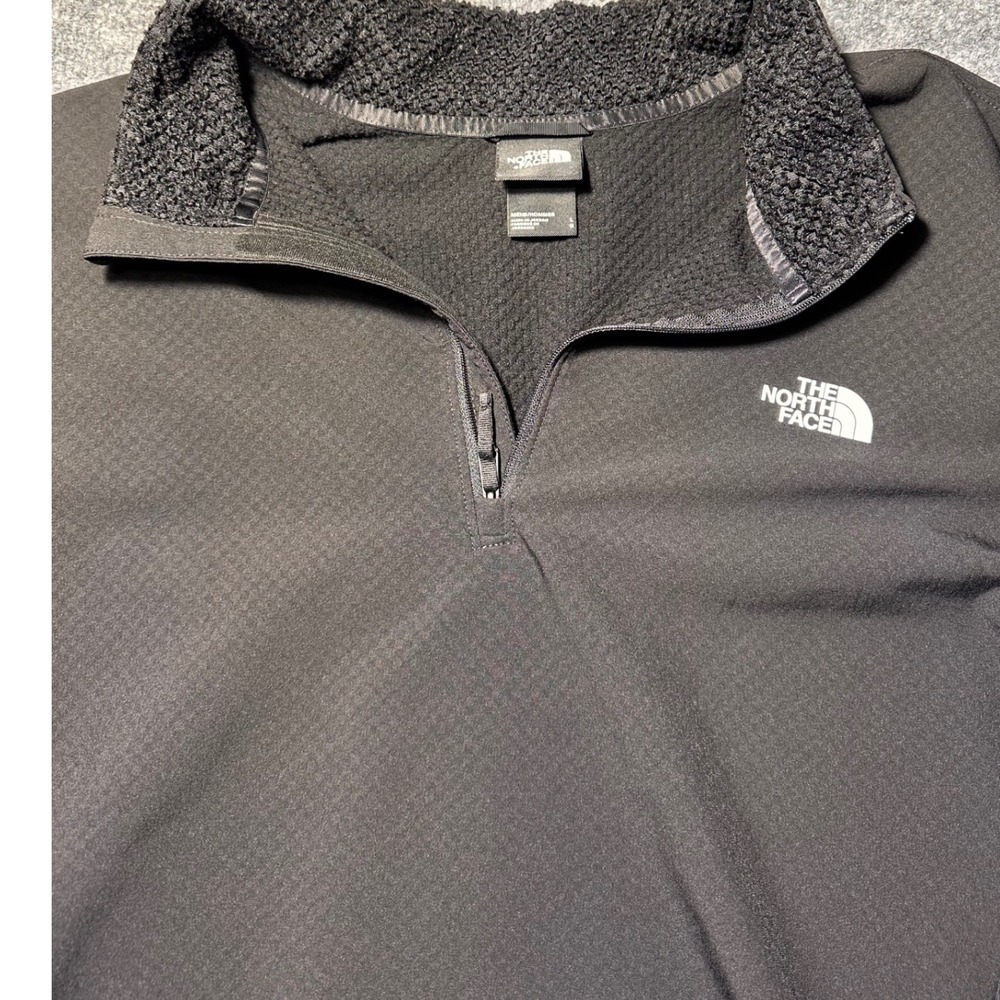 The North Face Mens Black Quarter Zip Grid Fleece Pullover NF0A5GAO Large